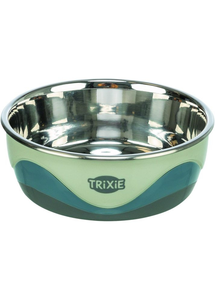 Миска для собак з силіконовими вставками металева на гумовій основі 400 мл/14 см Trixie (355255891)