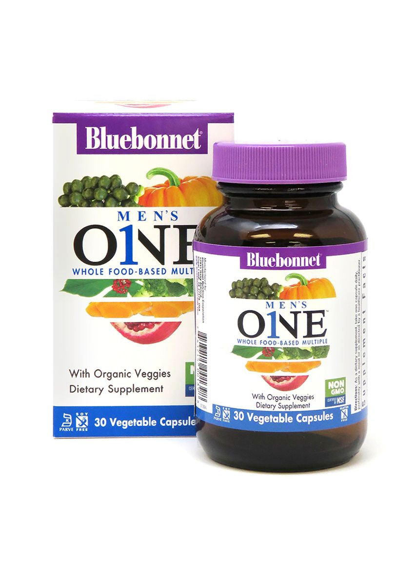 Чоловічі Мультівітаміни, Men's One,, 30 рослинних капсул Bluebonnet Nutrition (326054669)