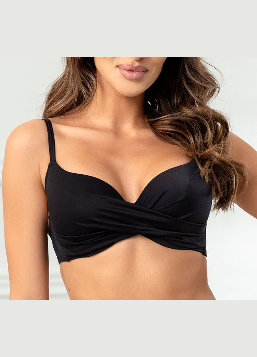 Черный летний женский купальник раздельный Orhideja