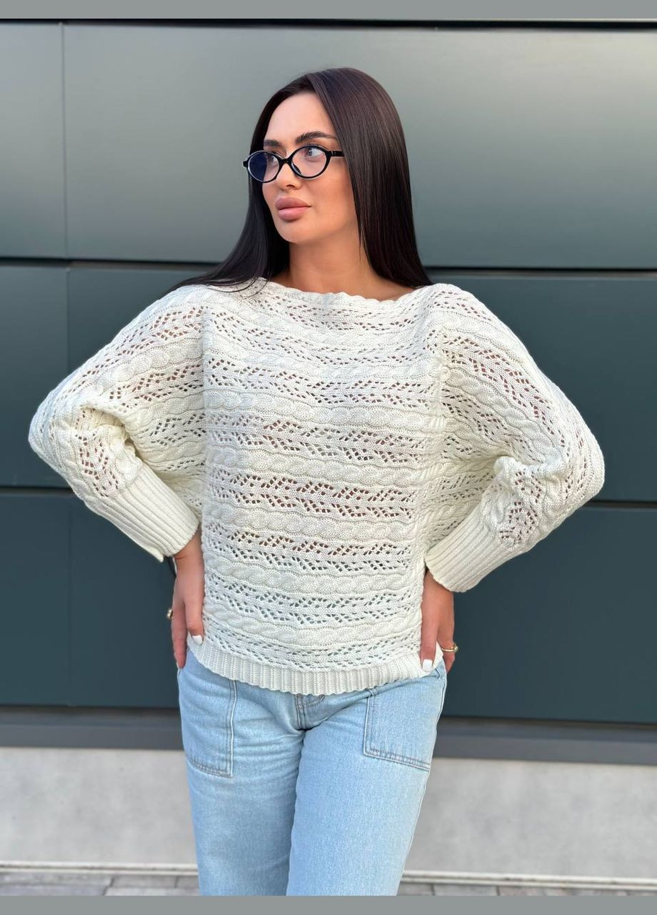 Молочний жіночий вовняний светр емма молочний You Best