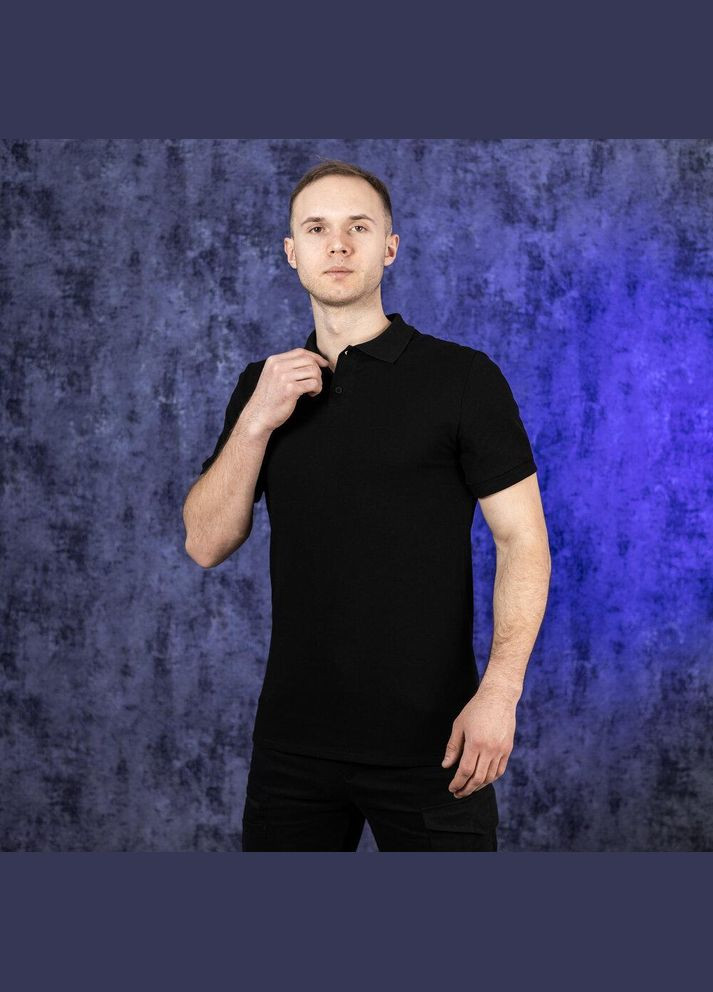 Черная футболка-базовая футболка поло с коротким рукавом для мужчин Vakko