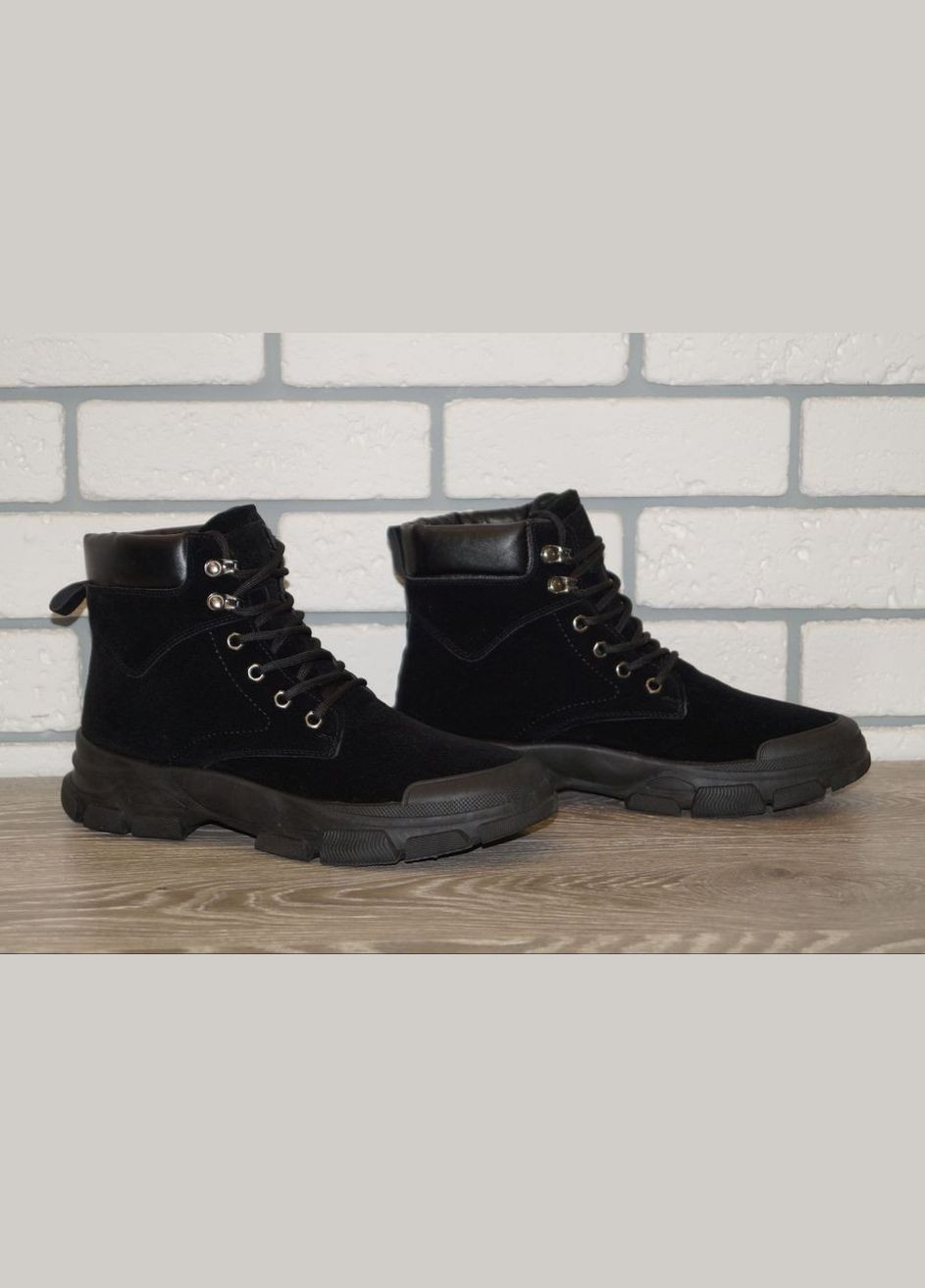 Черные осенние ботинки мужские демисезонные черные Horoso