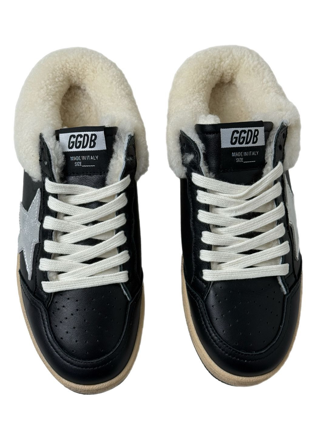 Чорні кеди кросівки жіночі чорні шкіряні ggdb golden goose голден гус No Brand