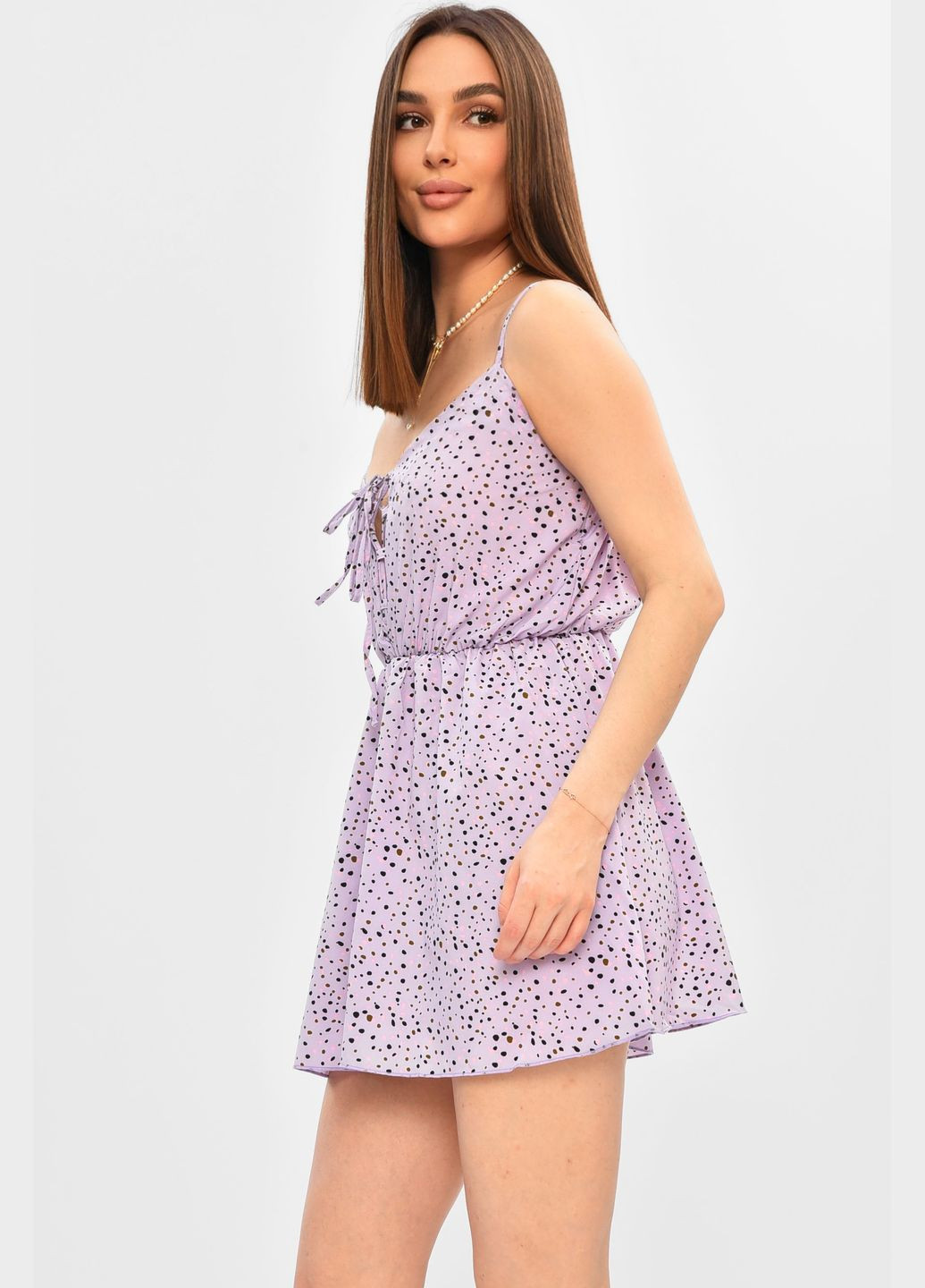 Сарафан жіночий бузкового кольору з принтом Let's Shop (334100715)