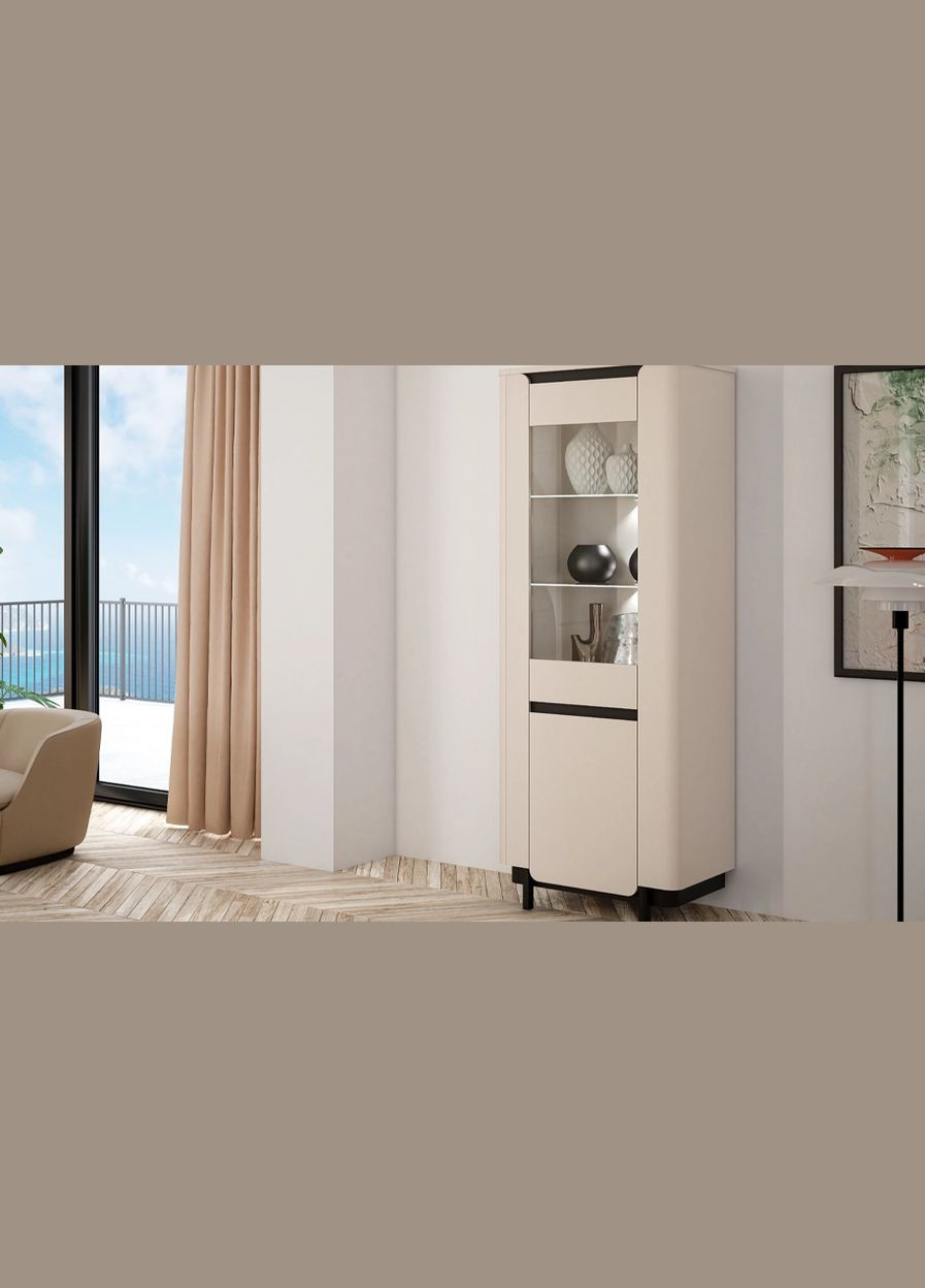 Витрина высокая 2д Vodol с подсветкой VXLV811 Forte Meble (356683929)