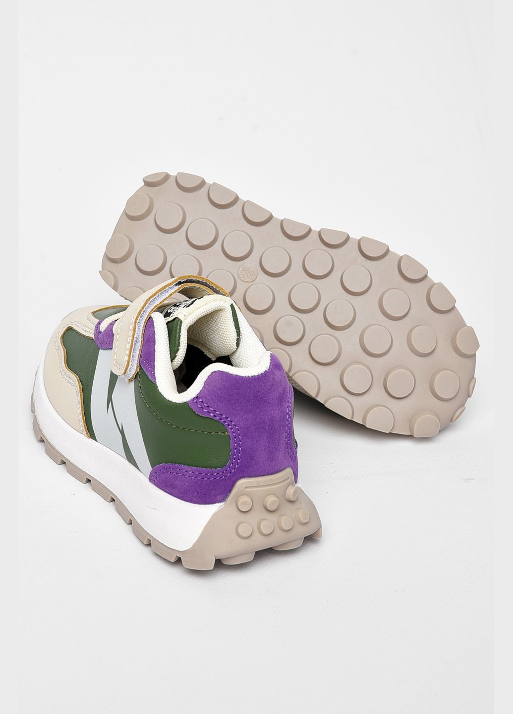 Оливковые (хаки) демисезонные кроссовки детские цвета хаки на липучке Let's Shop