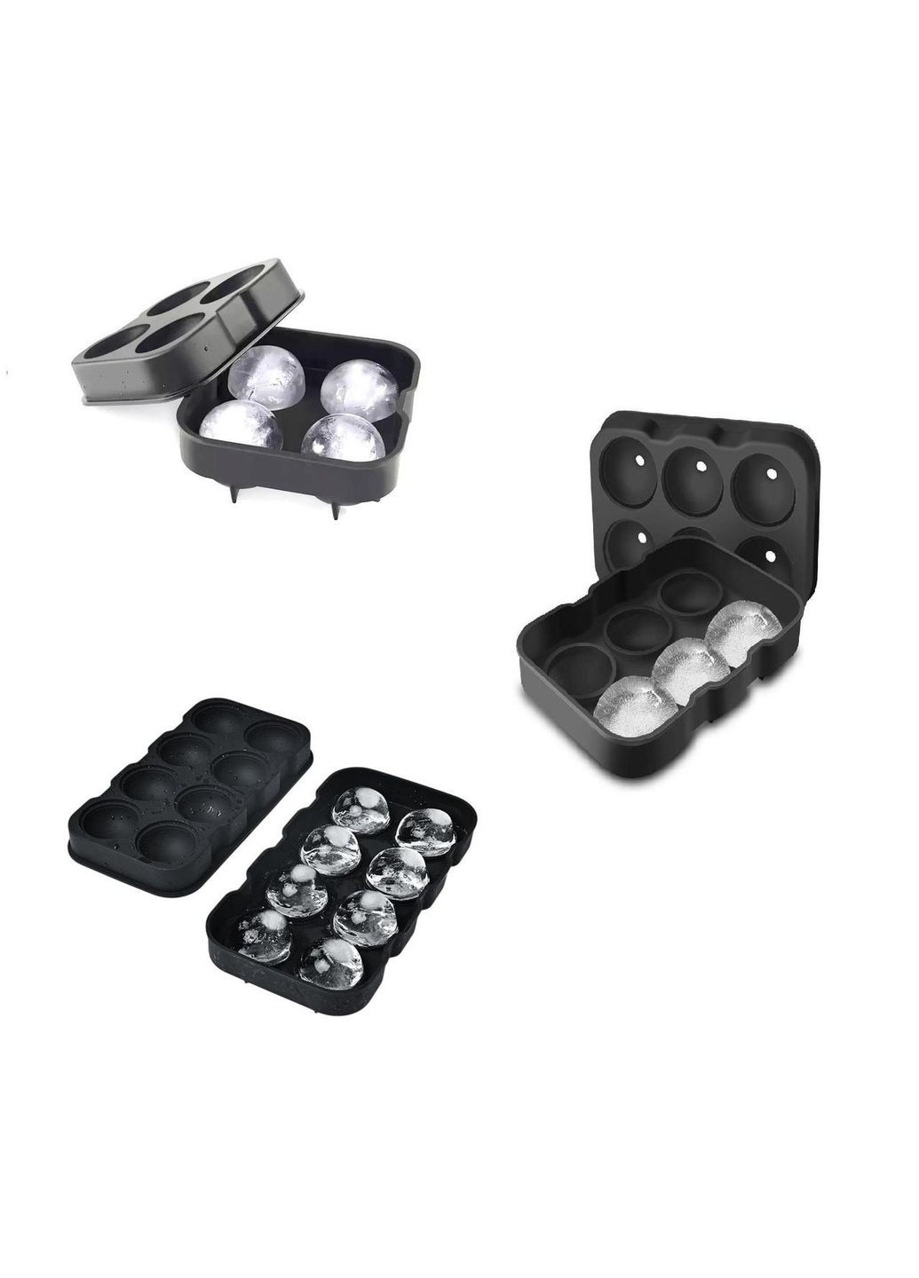Набор форм для льда 3в1 Шар ICof 4/6/8 ячеек (Н051354-355-356) No Brand (332211328)