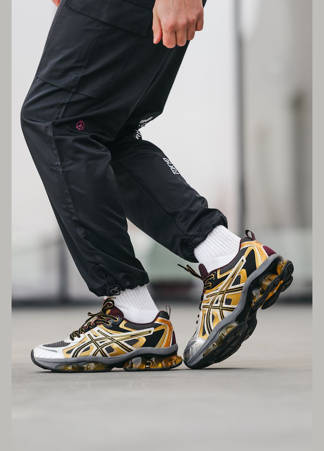 Сірі Осінні кросівки чоловічі asics gel-quantum kinetic grey gold | асікс гель-квантум кінетік сірі золоті No Brand