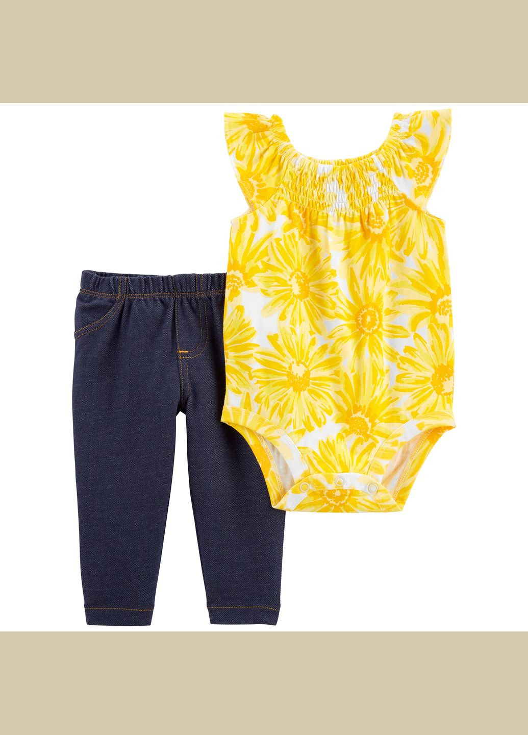 Жовтий демісезонний комплект 2в1 боді лосини для дівчинки 61-69 см (1q938710_) Carter's