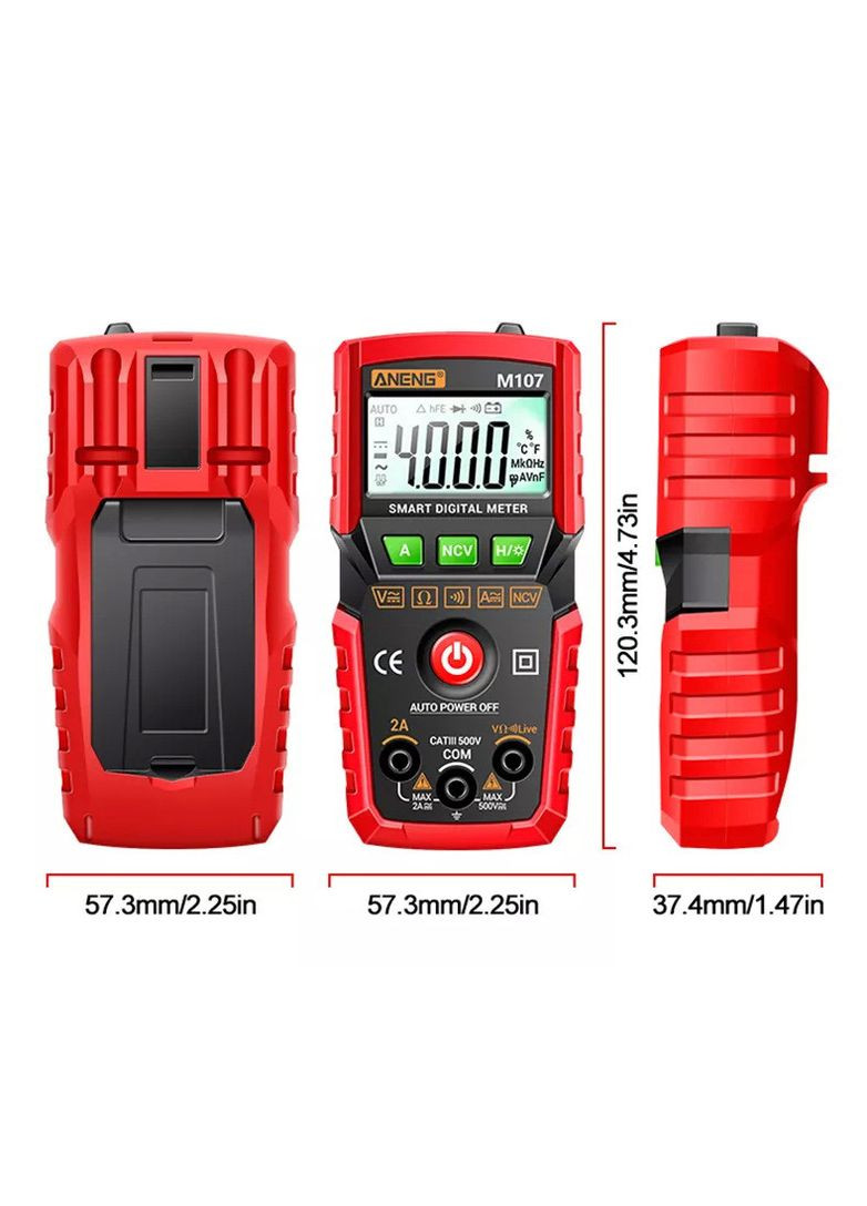 Портативний цифровий мультиметр тестер M107 з автодіапазоном Aneng (303401388)
