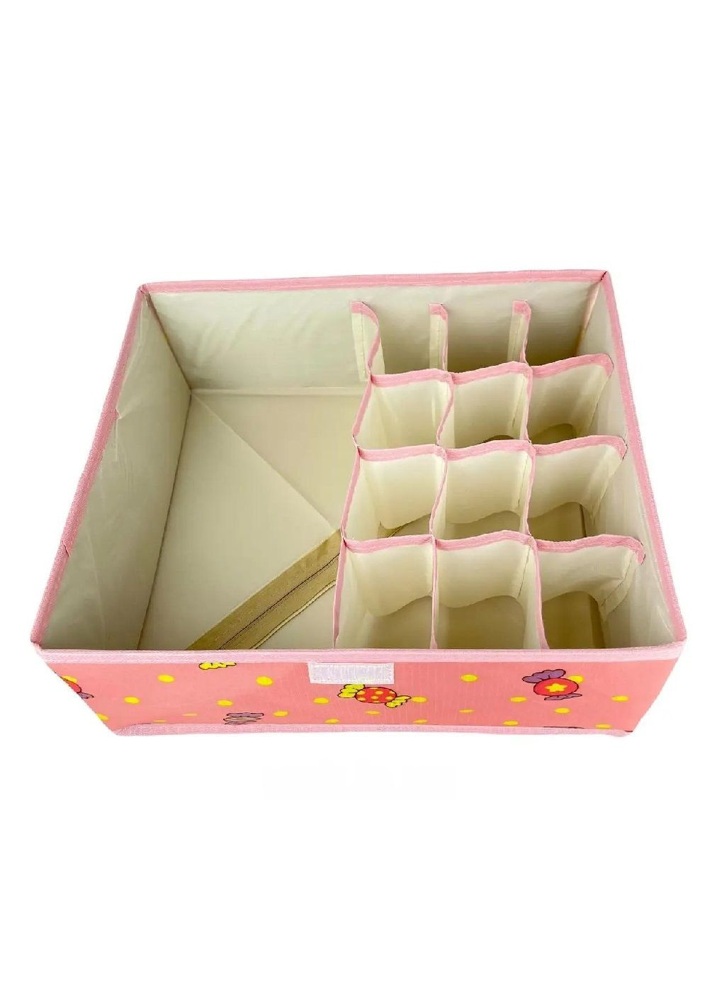 Органайзер для хранения носков нижнего белья мелочей аксессуаров спанбонд 31х27х12 см (477012-Prob) Розовый с конфетами Unbranded (293343319)