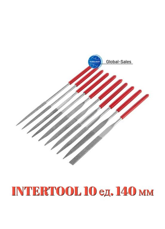 Набор надфилей 140мм алмазные (10шт) (HT-3701) Intertool (335048460)