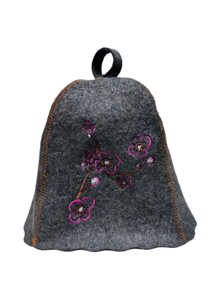 Банная шапка "Сакура" натуральный войлок серый (LС-17) Luxyart (307400643)