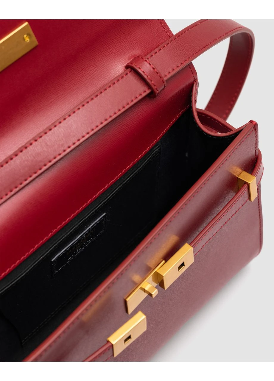 Сумка SAINT LAURENT Manhattan Medium Leather Shoulder Bag Burgundy Ів Сен-Лоран No Brand (377509692)
