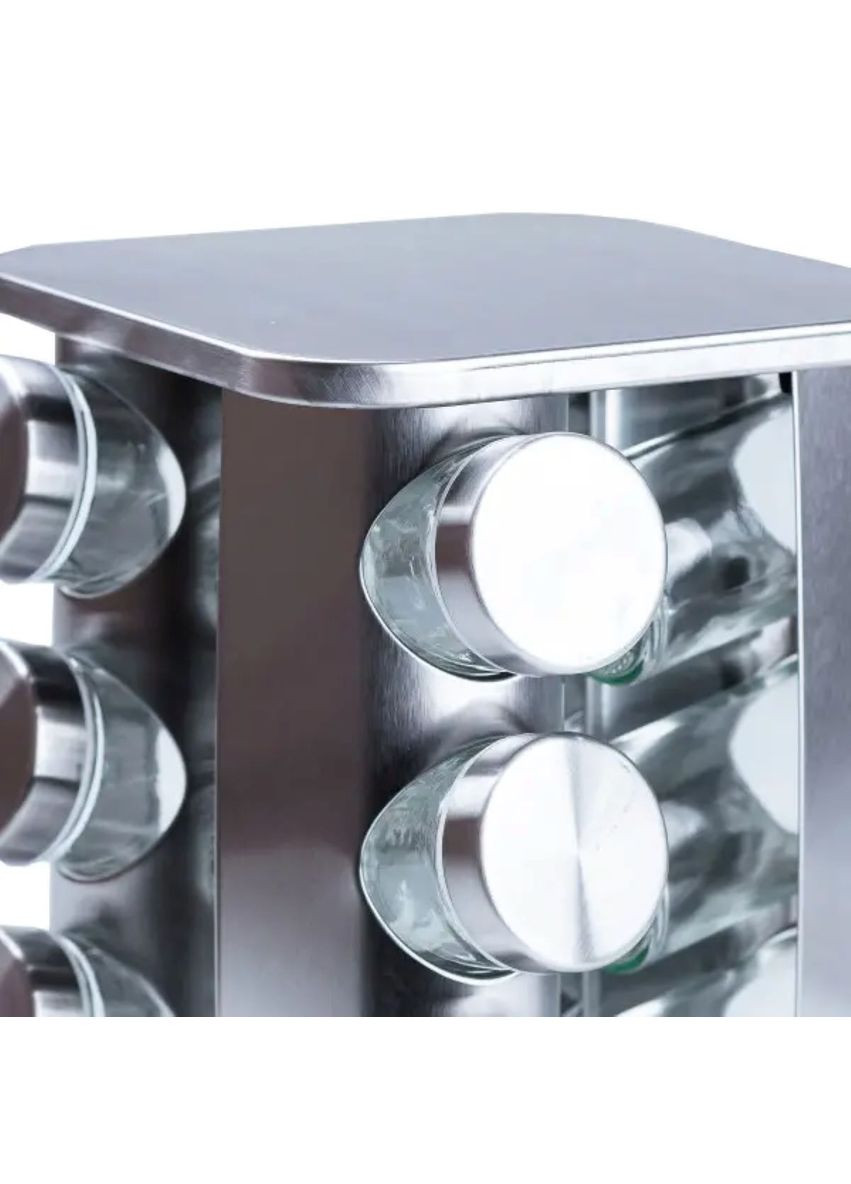 Набор для специй на подставке 12 баночек 100 мл стеклянные контейнеры для кухни с вращающейся подставкой ProDobro (364192980)