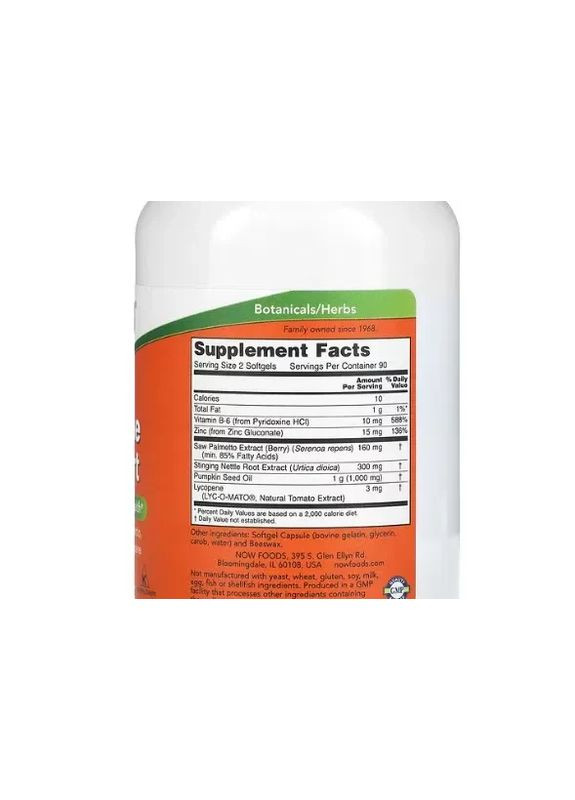 Підтримка передміхурової залози (Prostate Support) 180 желатинових капсул Now Foods (361118398)