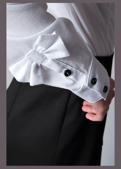 Блуза біла, довгий рукав, з бантиками Р106 2 Льва (342414894)