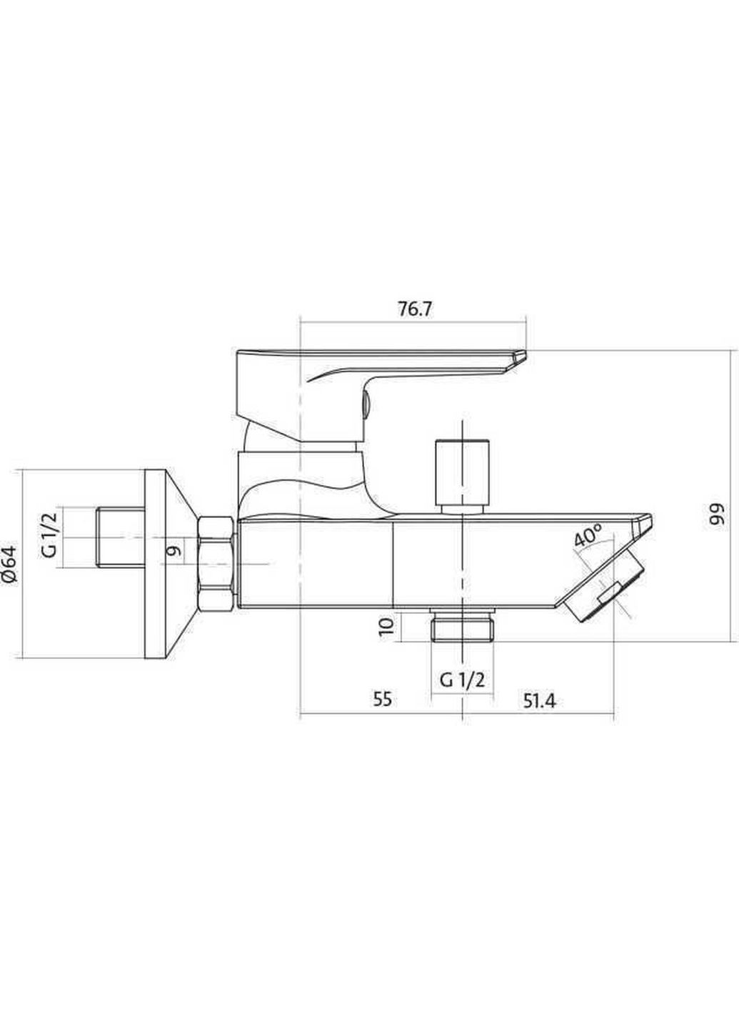 Смеситель для ванны и душа VERO S951004 Cersanit (299998040)