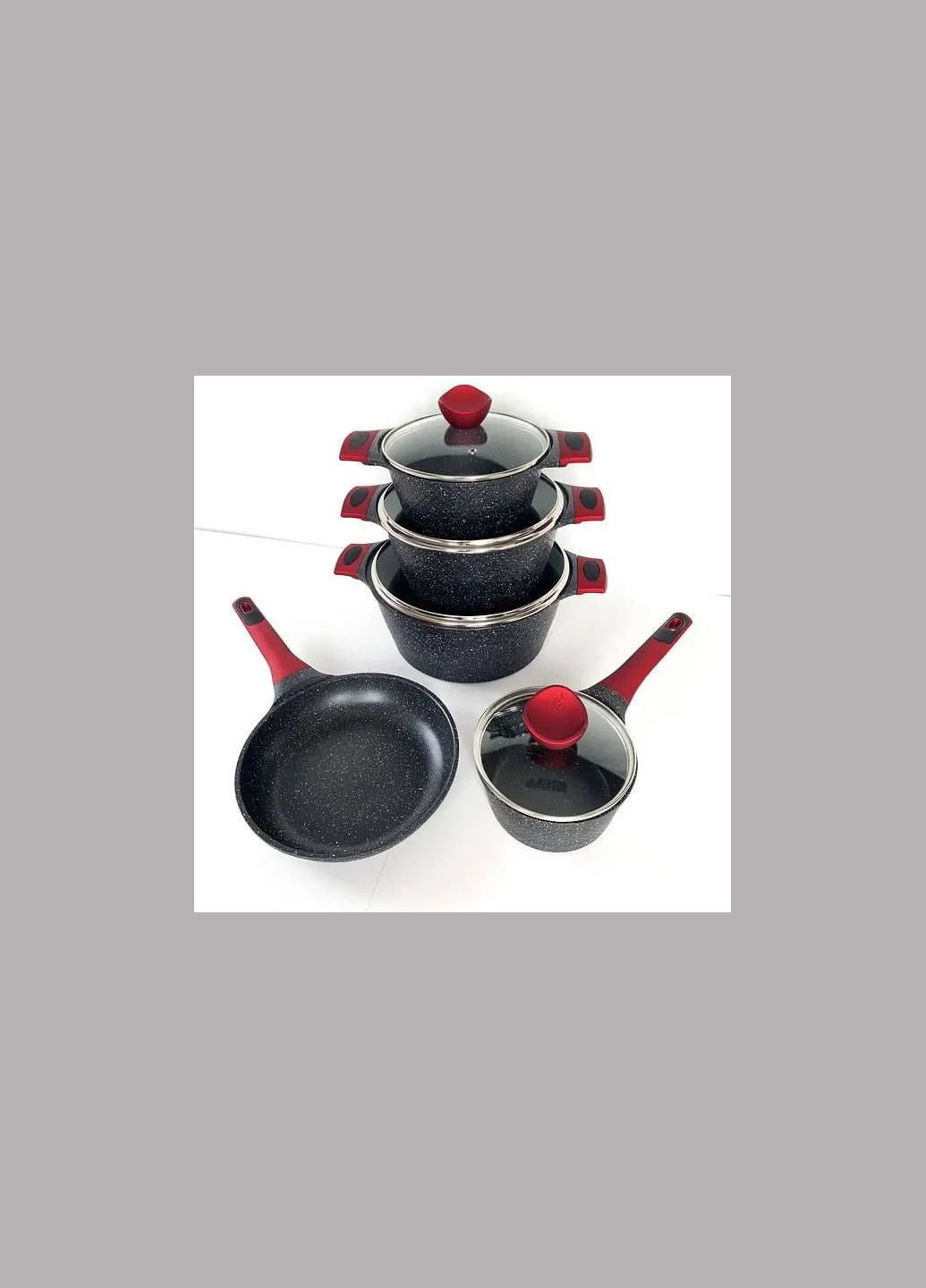 Набір каструль BN-338 9 предметів, ковшик 1,4 л; 2,4 л; 4л; 6,3 л; сковорода 24см No Brand (371913765)