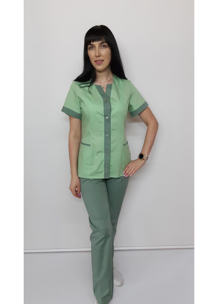 Жіночий медичний костюм Сану бавовна 46 розмір короткий рукав No Brand (365843361)