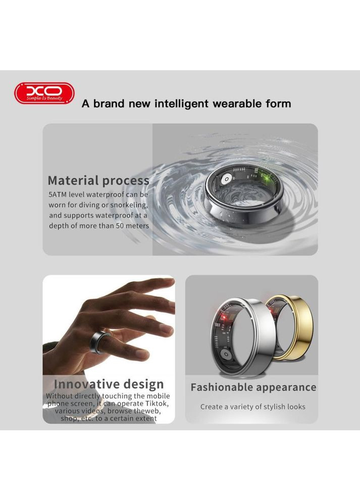 Смарт-кільце RS01 Smart Ring розмір 10 (внутрішній діаметр 19,9 мм, титановий сплав) XO (368788896)