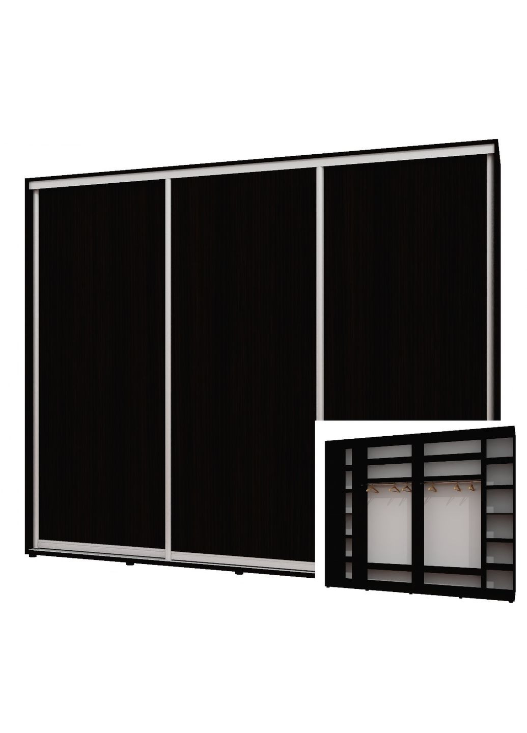 Шафа-купе тридверна 300*60*230 см Венге магія 3 двері ДСП Люкс-147 Алекса (360442652)