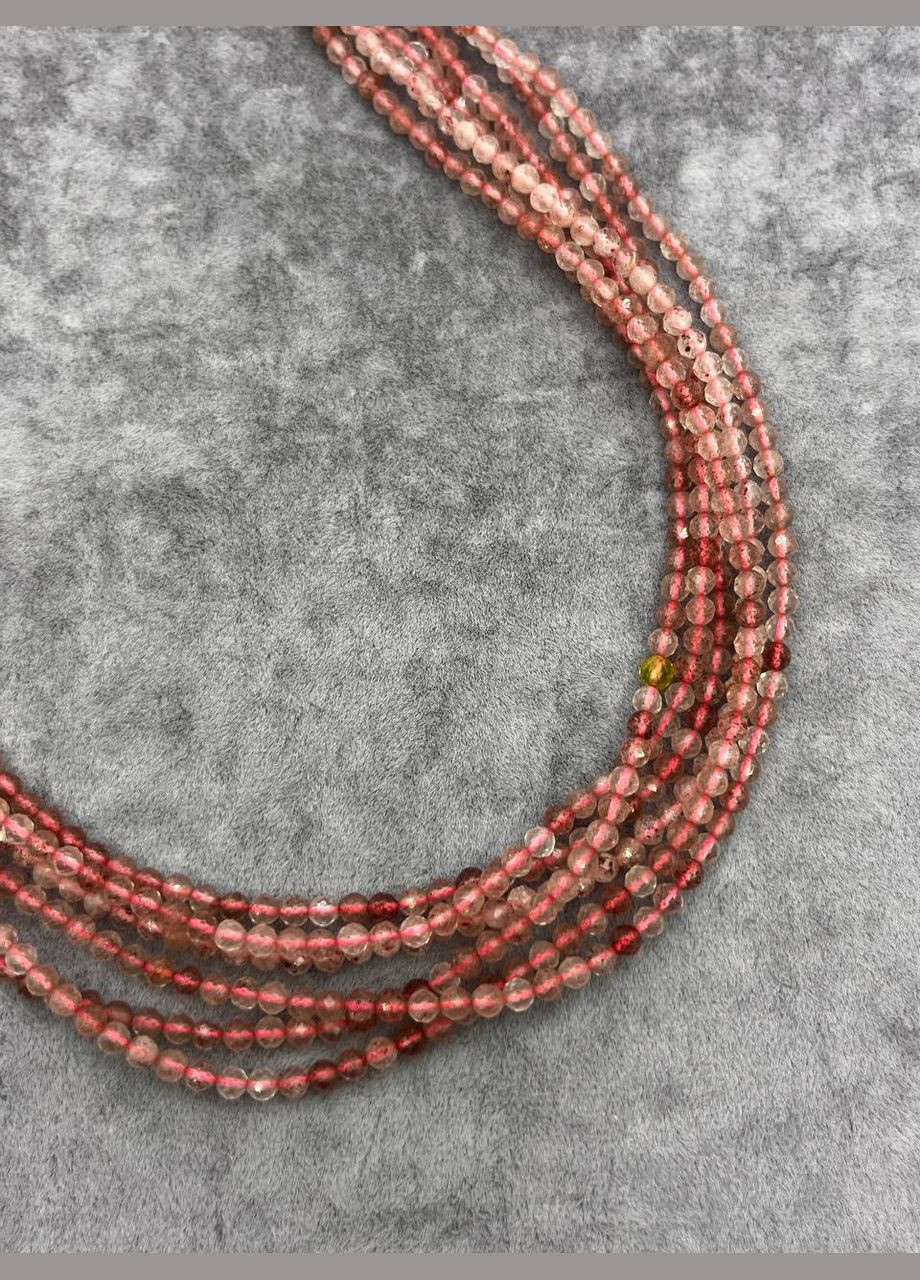 Клубничный кварц на нитке без замка 3 мм 40 см No Brand (311678207)