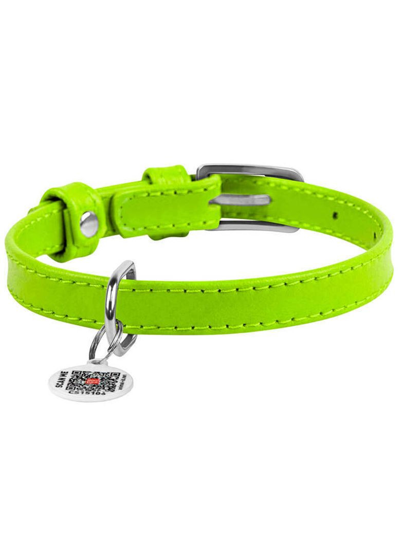 WAUDOG Glamour - Нашийник шкіряний з QR паспортом без прикрас для собак S (1,5х27-36 см) (4820152560797) Collar (329141562)