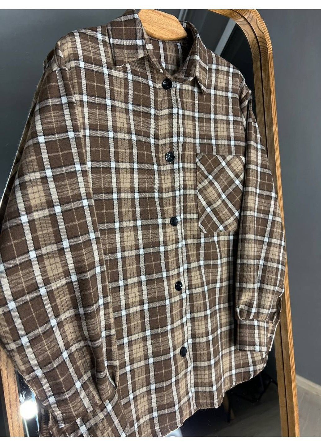 Светло-коричневая рубашка в клетку Ariadna