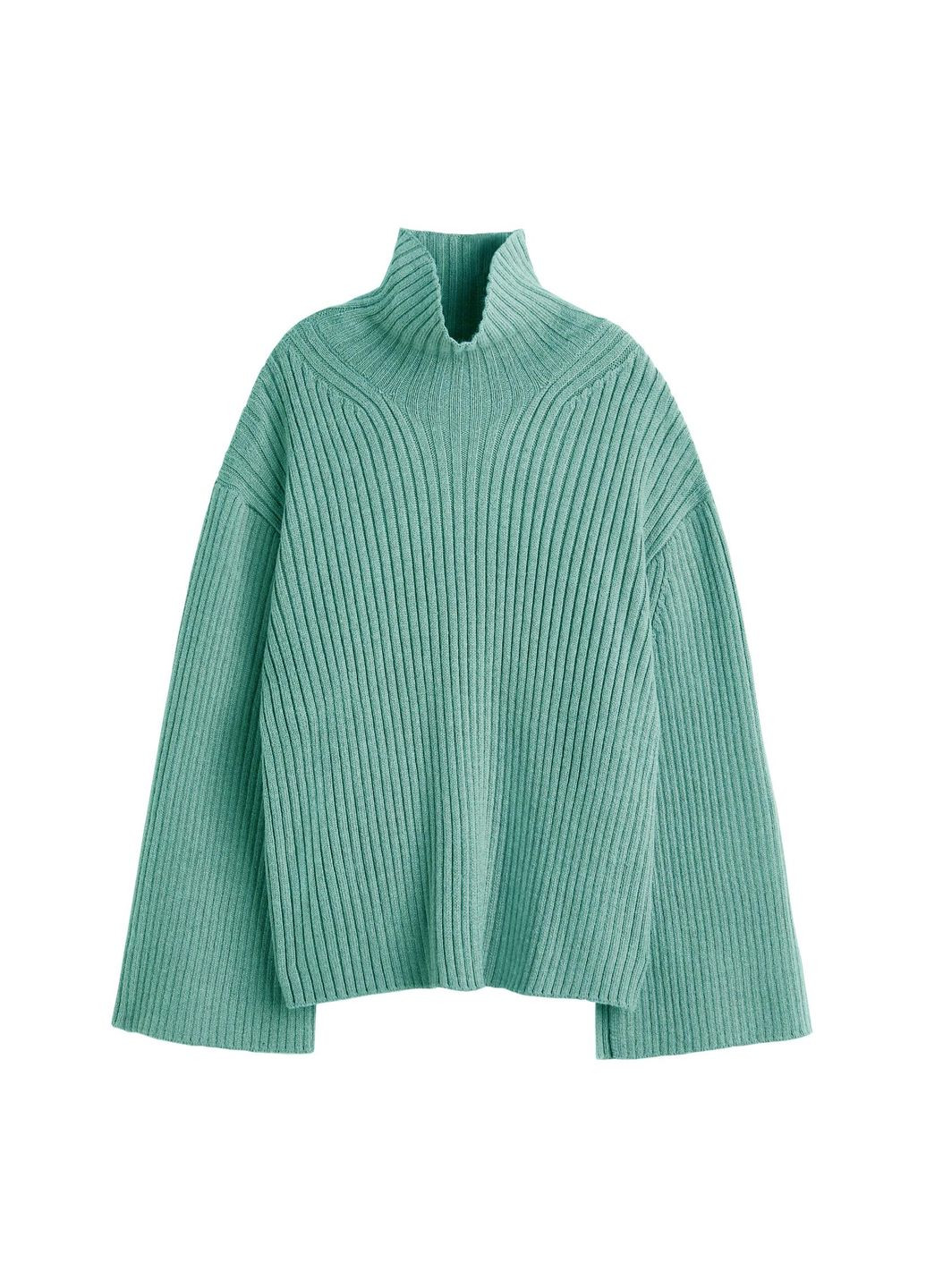 Зеленый зимний свитер оверсайз H&M