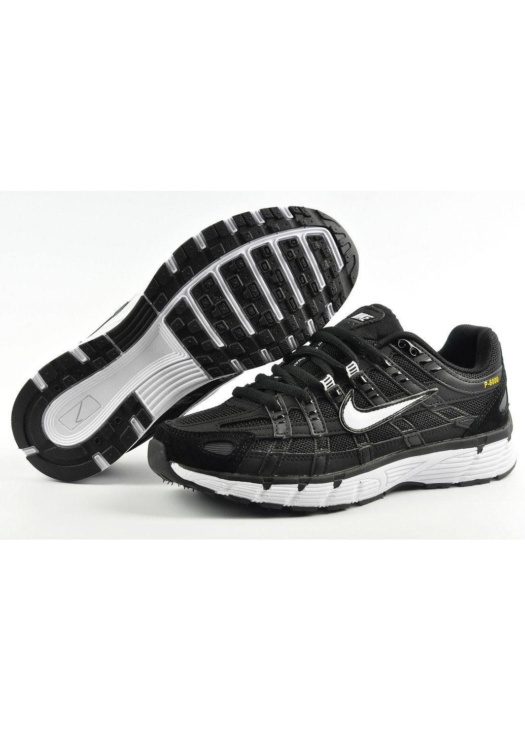 Черно-белые демисезонные кроссовки nike p-6000 мужские No Brand