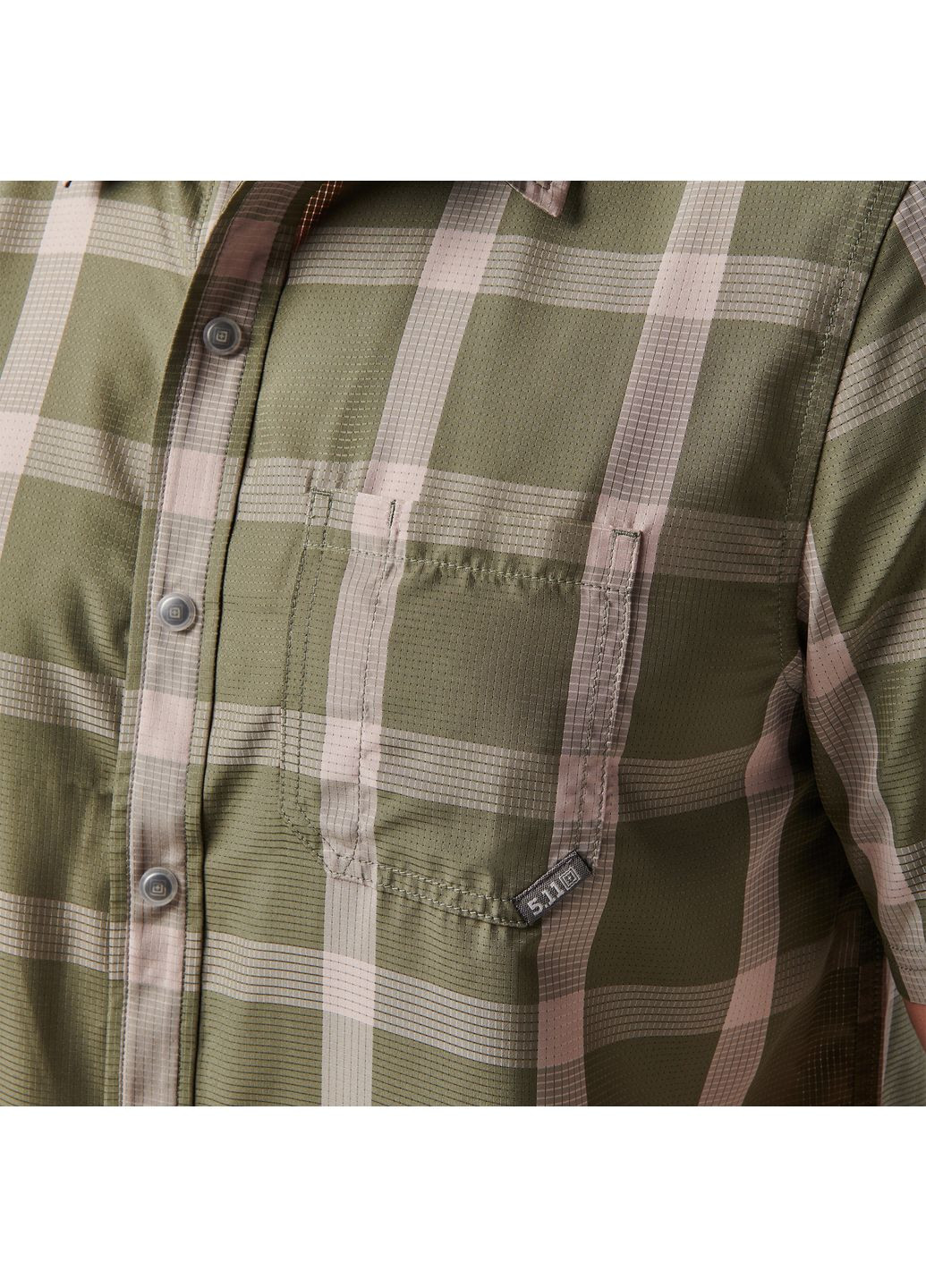 Сорочка тактична Nate Short Sleeve Shirt Mortar Plaid 5.11 Tactical (350878394)