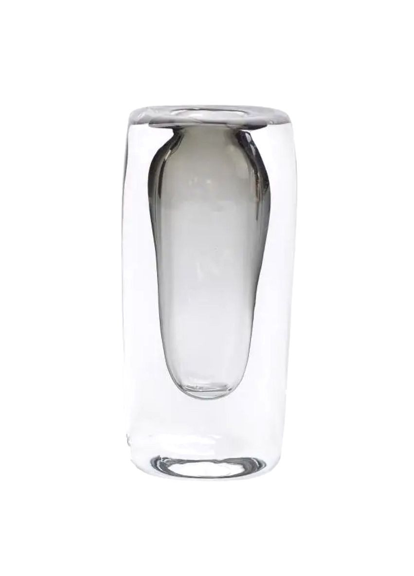 Стеклянная ваза прозрачная 150 мл для цветов цилиндрическая серого цвета минималистичная ваза для интерьера ProDobro (364189802)