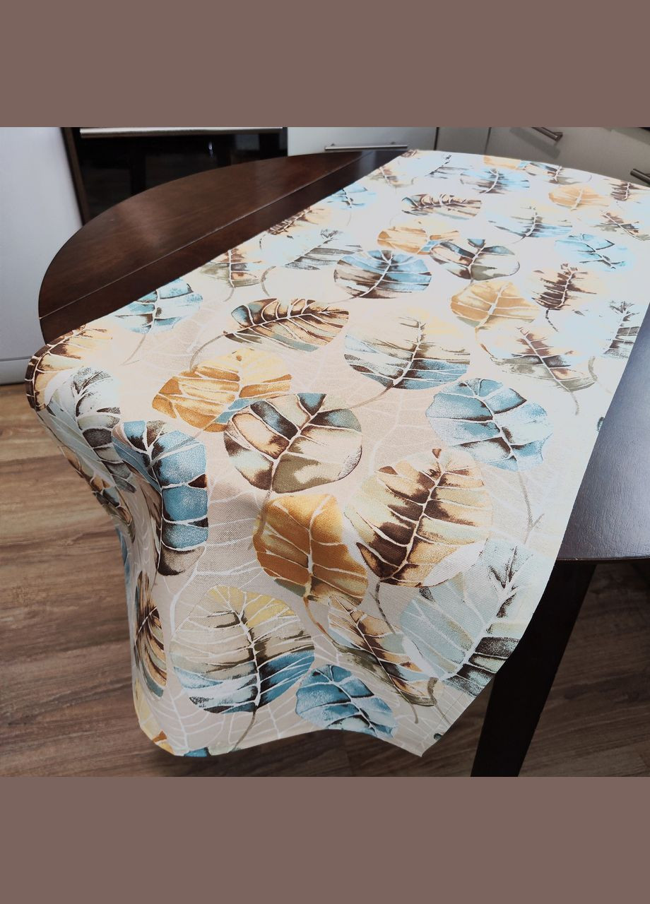 Декоративна доріжка на стіл - ранер Осінній вальс тканинна тефлонова скатертина-доріжка Maystat (305742508)