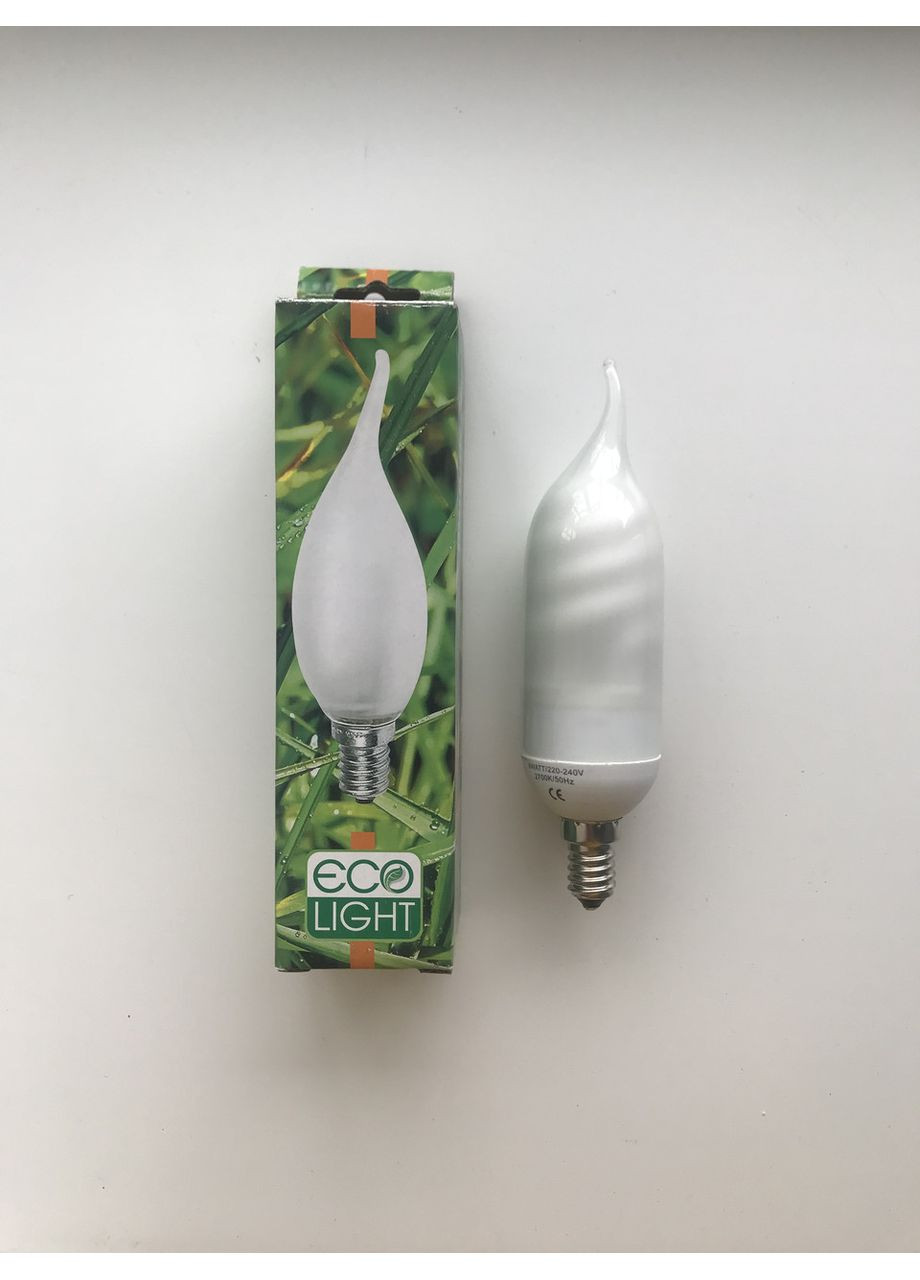 Енергозберігаюча лампа ECO LIGHT 9W 9Вт E14 2700К свічка на вітру тепле м'яке жовте світло Ecolight (369369531)