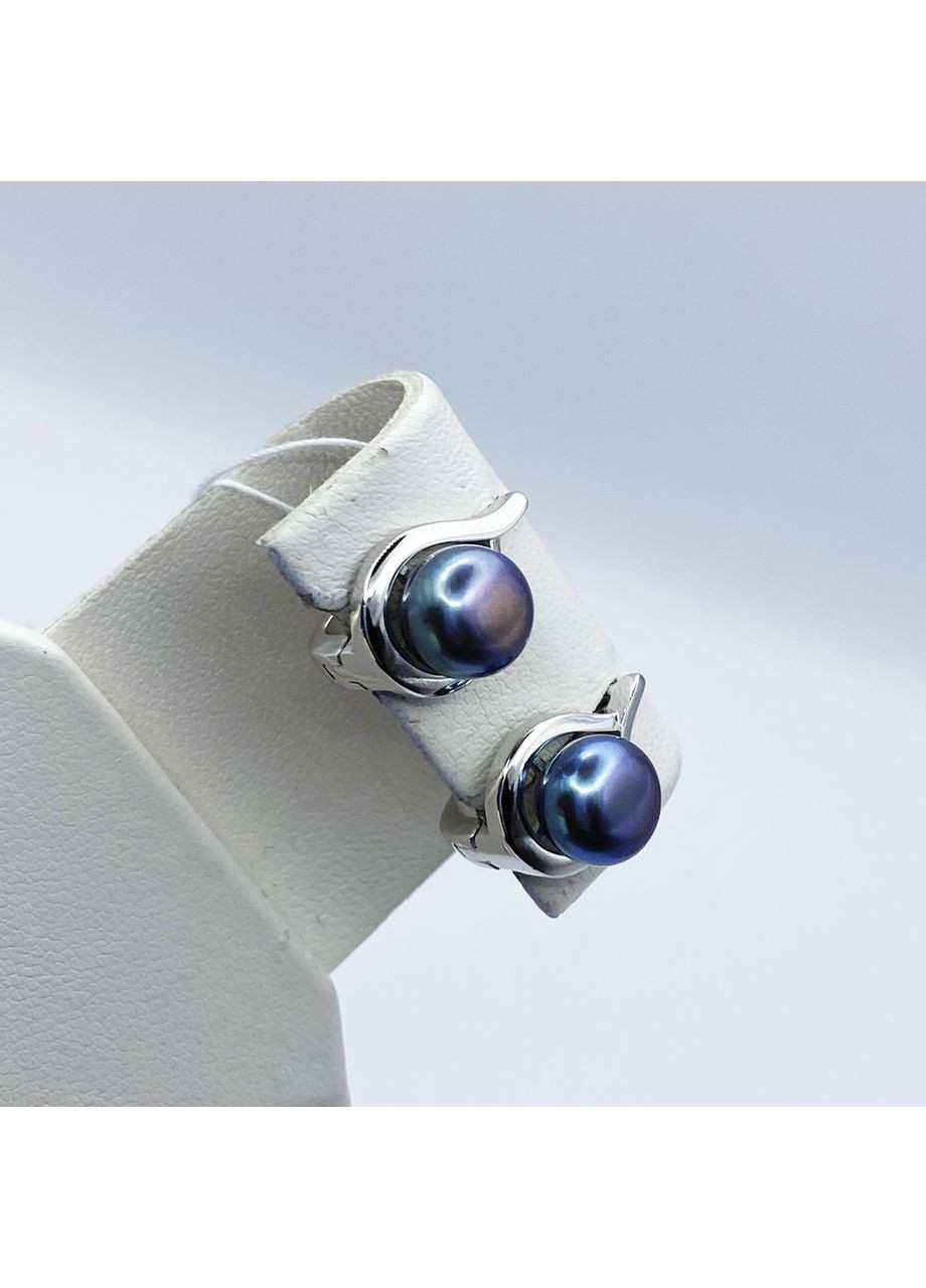 Сережки срібні з перлами 4,9 г No Brand (369737641)