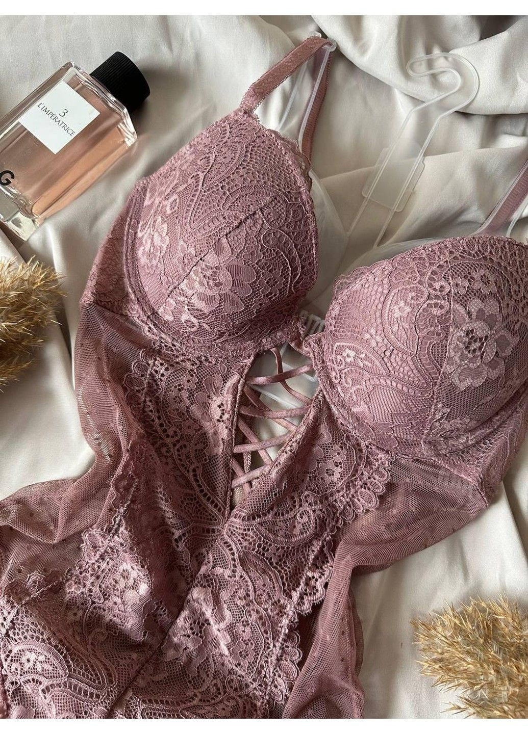 Боді-білизна мереживна VL848B коричневий Velencosa (315049894)