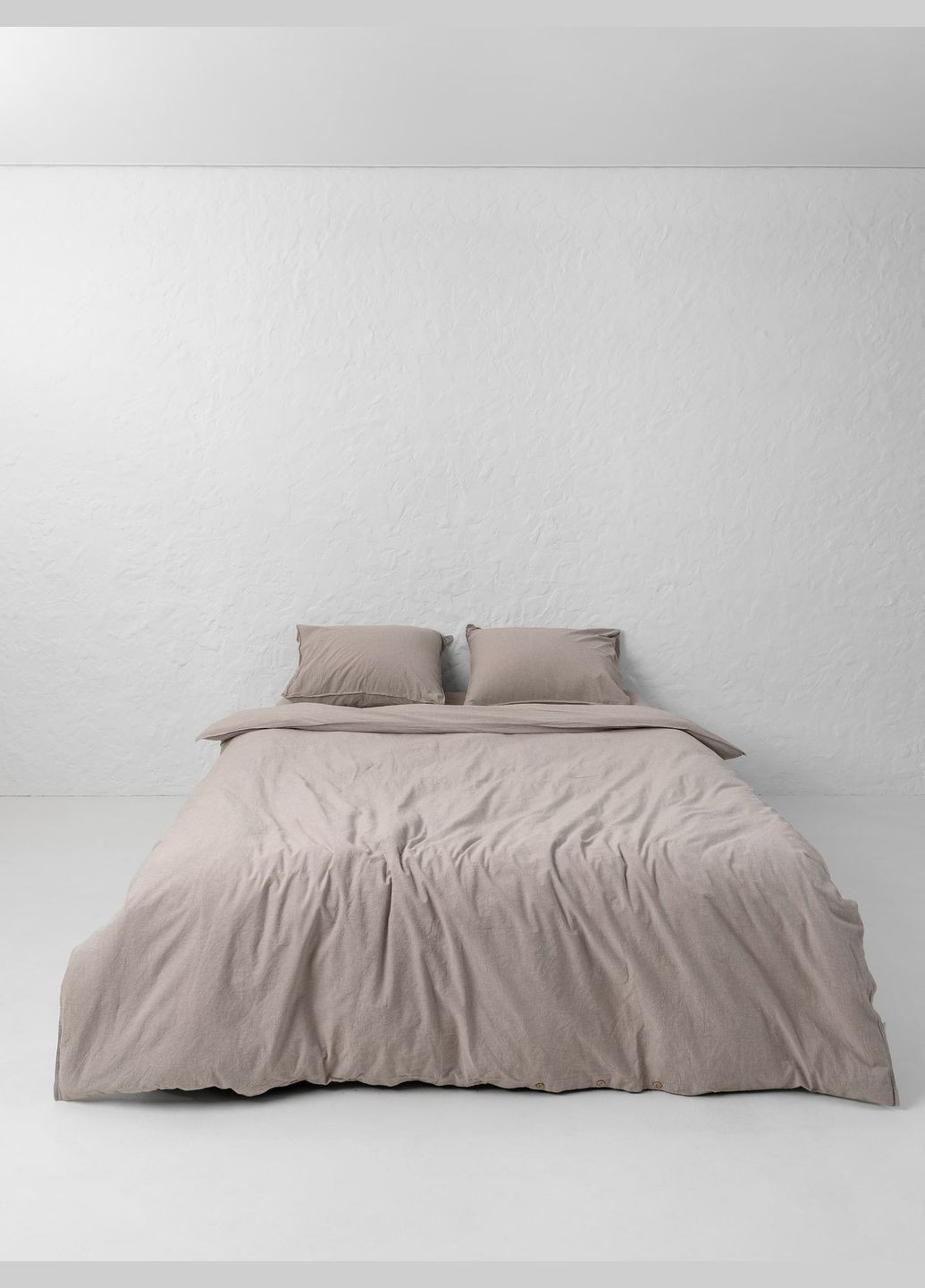 Комплект белья из вареного хлопка Grey полуторный, Простыня без резинки Leglo (300370339)