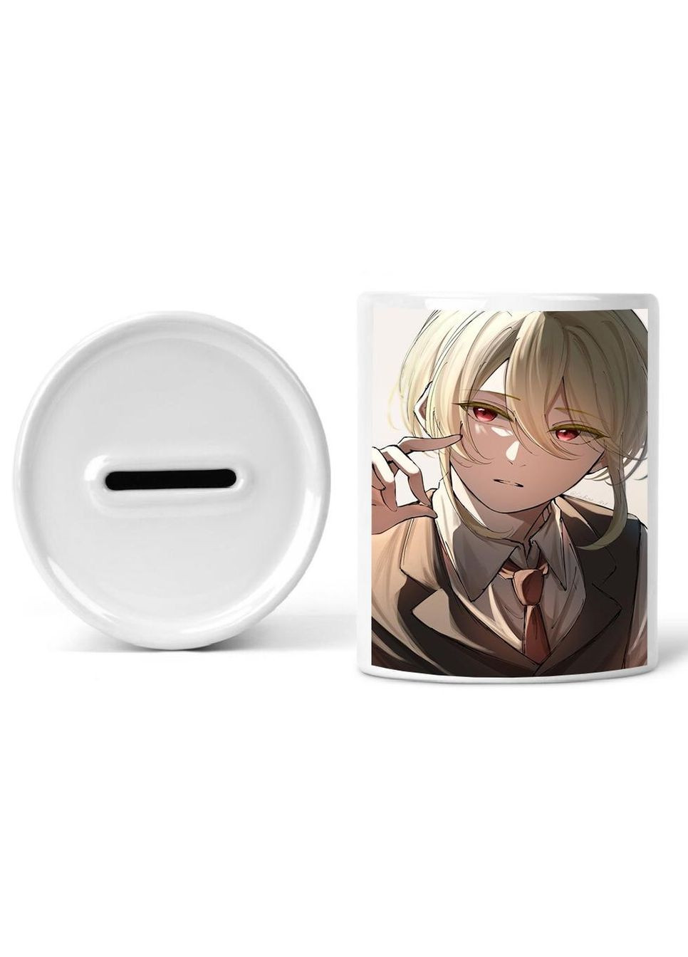 Копилка для денег Аниме Патриотизм Мориарти #0005 белая керамическая No Brand (315045076)