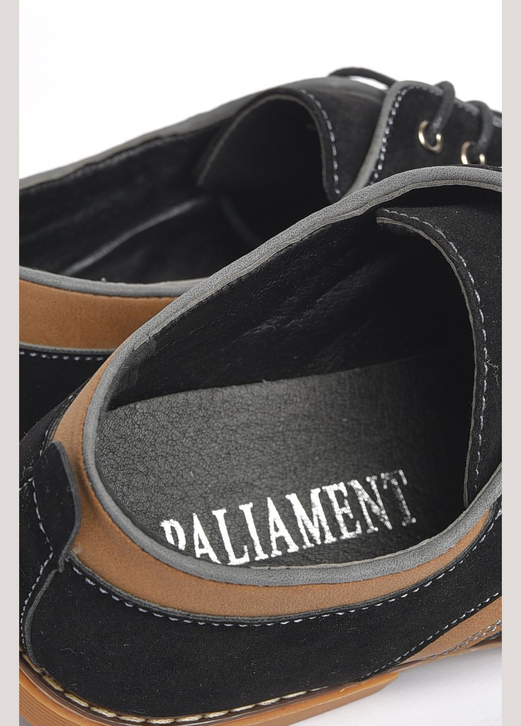 Черные джинсовые туфли мужские черного цвета Let's Shop на шнурках