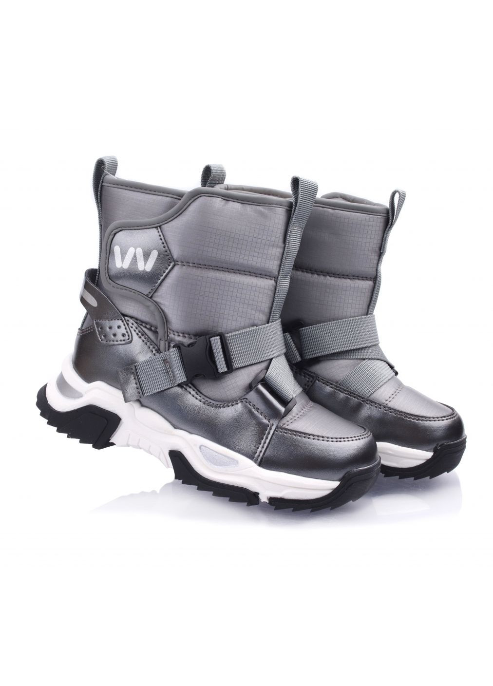 Черевики зимові 8142 для дівчаток темно-сріблясті, еко шкіра. Розмір Weestep (367166667)