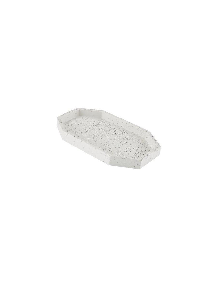 Таця керамічна цемент 14x25см білий No Brand (280913366)