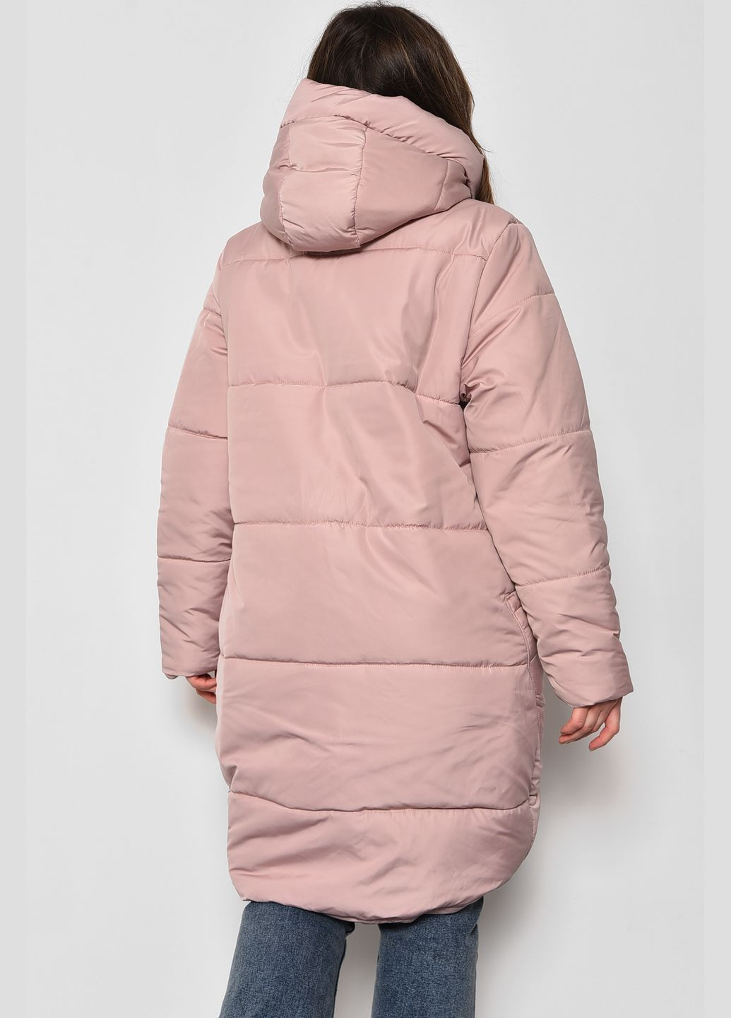 Пудрова демісезонна куртка жіноча єврозима пудрового кольору Let's Shop