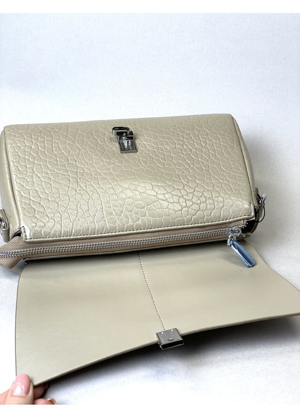 Сумка женская натуральная кожа тиснение два ремешка кроссбоди Genuine Leather Кросбоді (363115483)