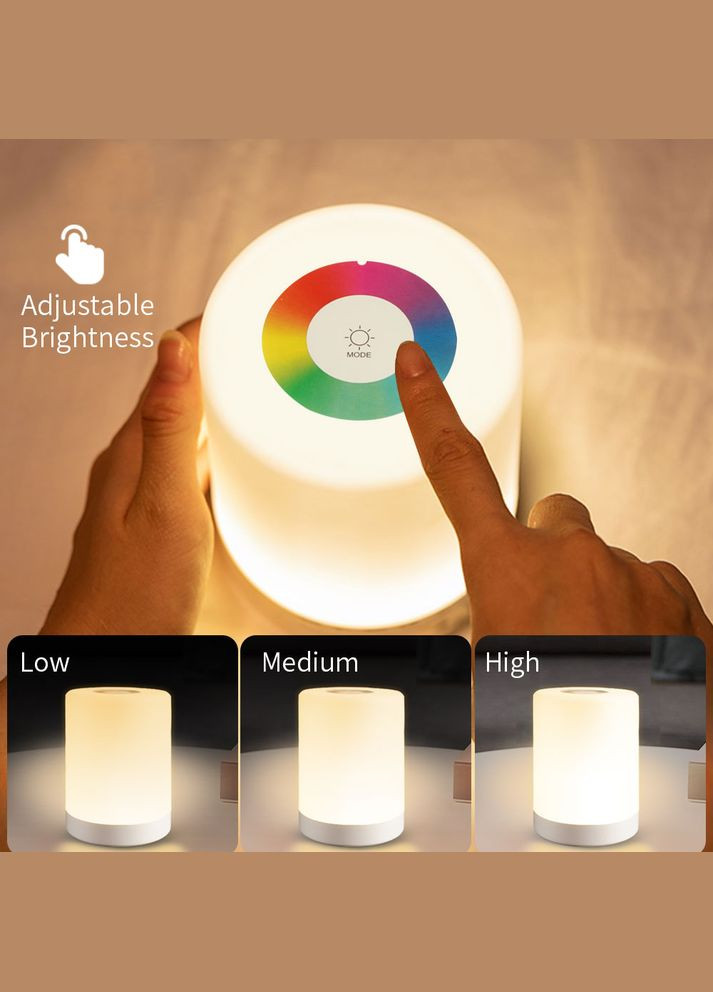 Сенсорний світильник із регульованою яскравістю і RGB-підсвіткою GRL025 Нічник Touch Dimmable Table Lamp VHG (338221104)