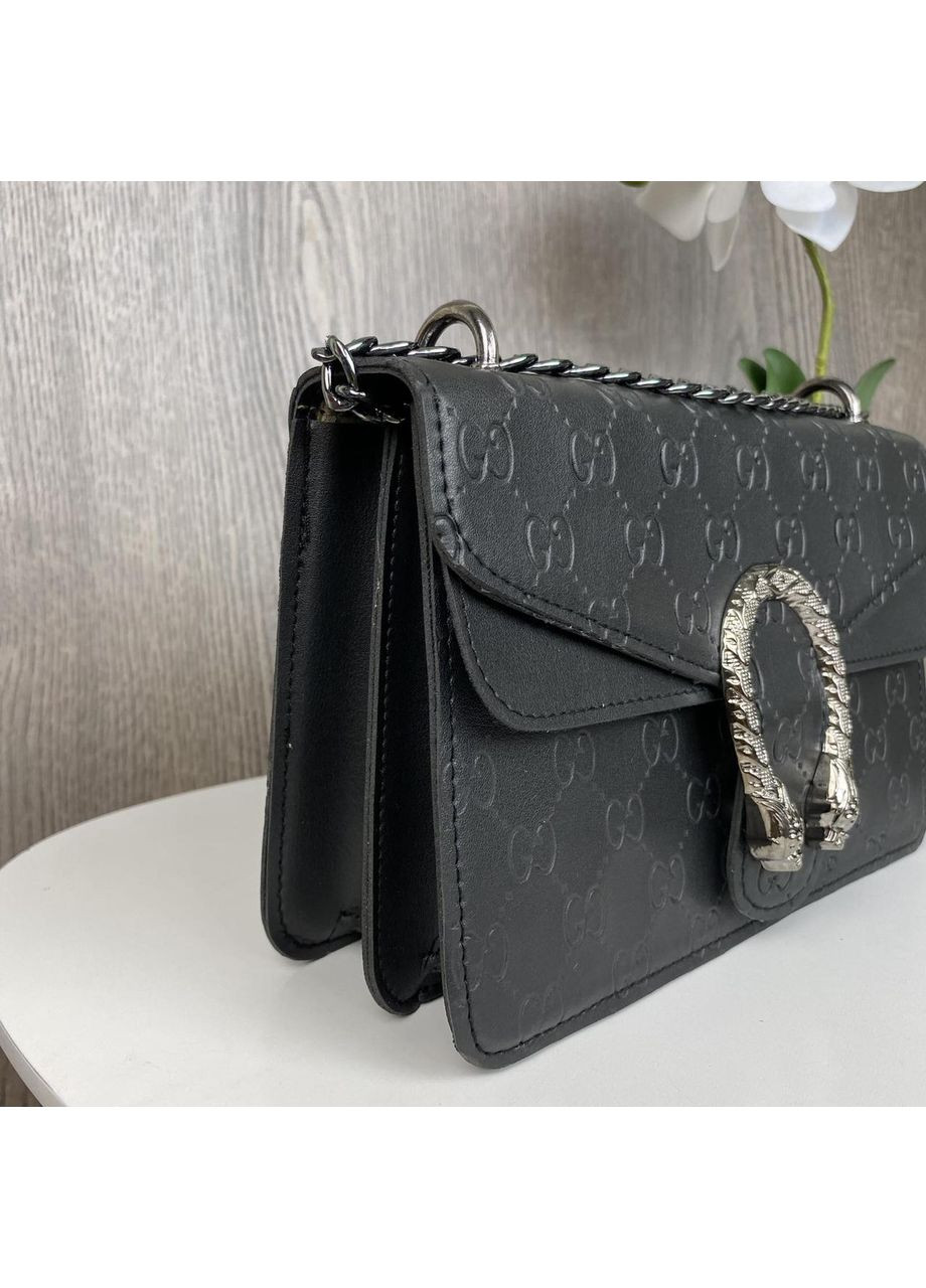 Женская мини сумочка клатч на цепочке черная экокожа ProDobro (363260196)