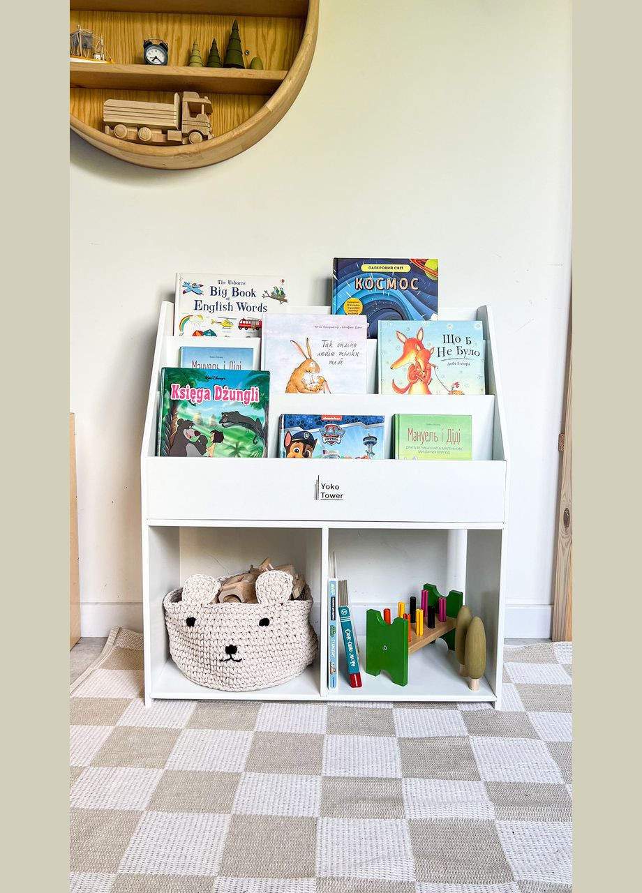 Дитяча бібліотека стелаж для книжок з полицями для зберігання іграшок Yoko Tower (361225186)