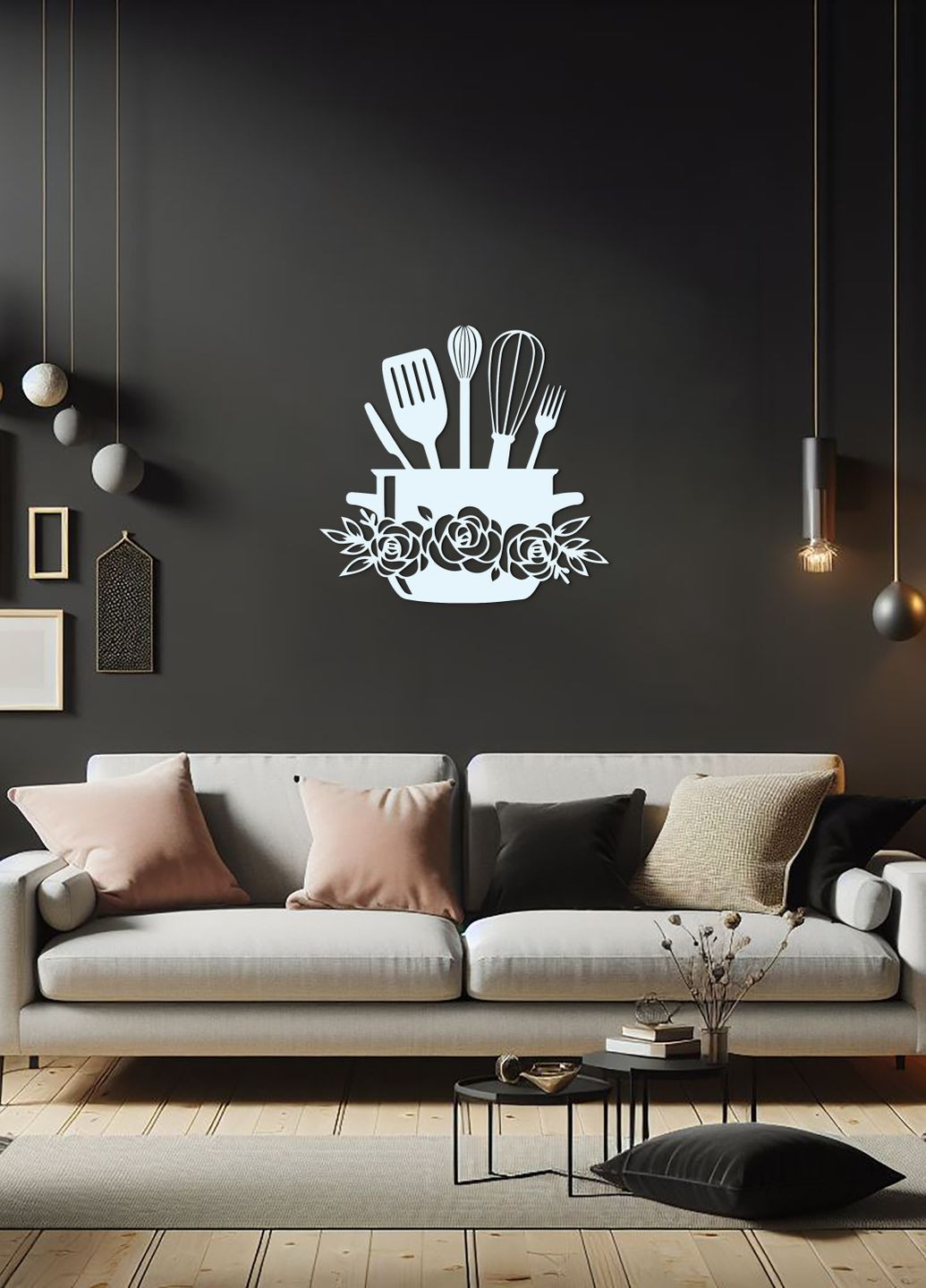 Сучасна картина на кухню, дерев'яний декор для дому "Каструля господині", декоративне панно 20х20 см Woodyard (292013464)