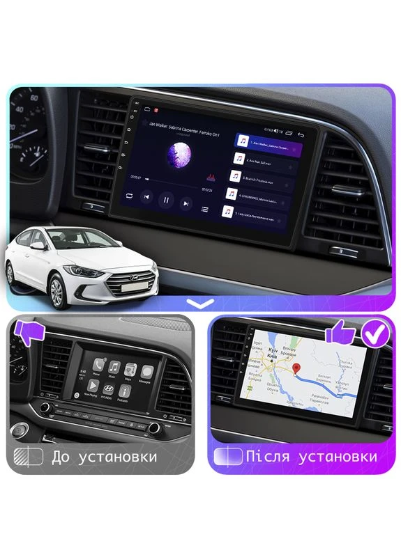 Штатная магнитола для Hyundai Elantra VI (AD) 2015-2019 экран 9" 4/32Gb 4G Wi-Fi GPS Top Lesko (378943894)
