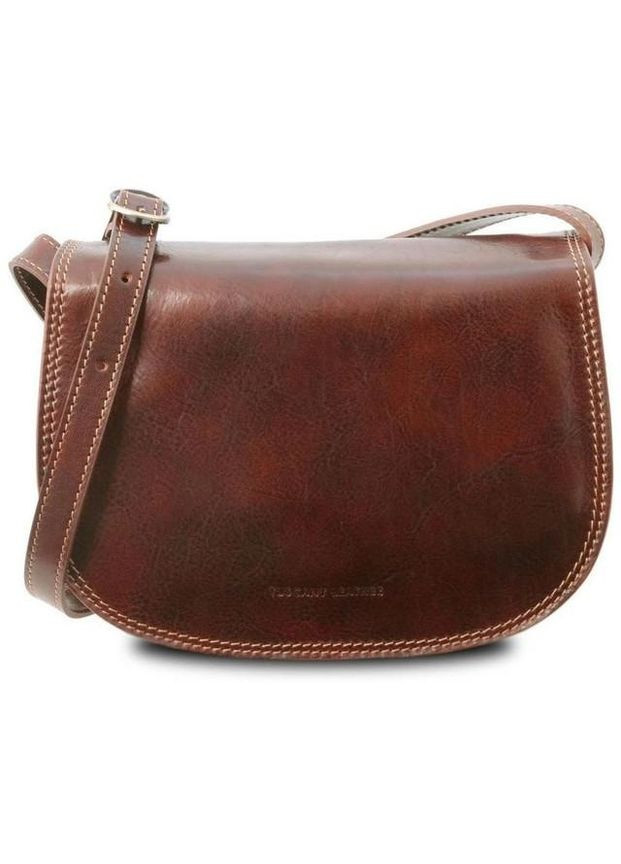 Сумка крос-боді через плече жіноча з натуральної шкіри маленька Tuscany Коричневий 37940 Tuscany Leather (355245359)